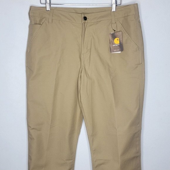 Carhartt NEW Original Size 14 Khaki Tan Rugged Professional Women's‎ Pants - Picture 4 of 9